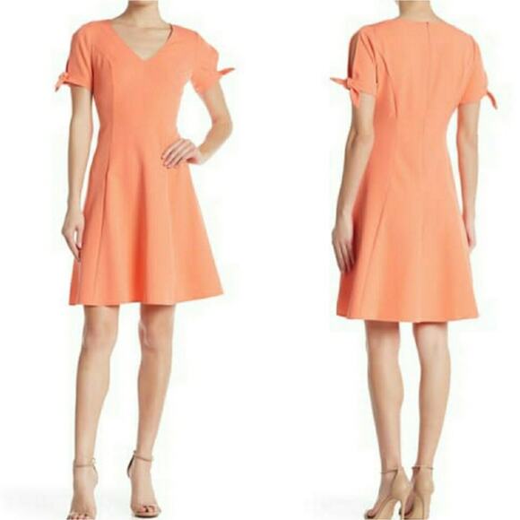 London Times Melon V-neck Fit and flare dress size 6 - Picture 1 of 5